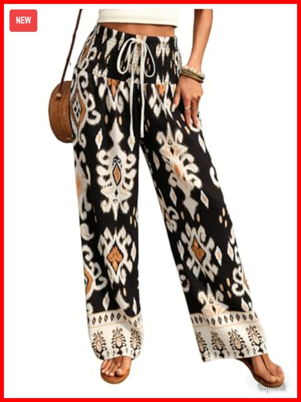 Wide Leg Palazzo Pants High Waisted Flowy Boho Lounge Beach